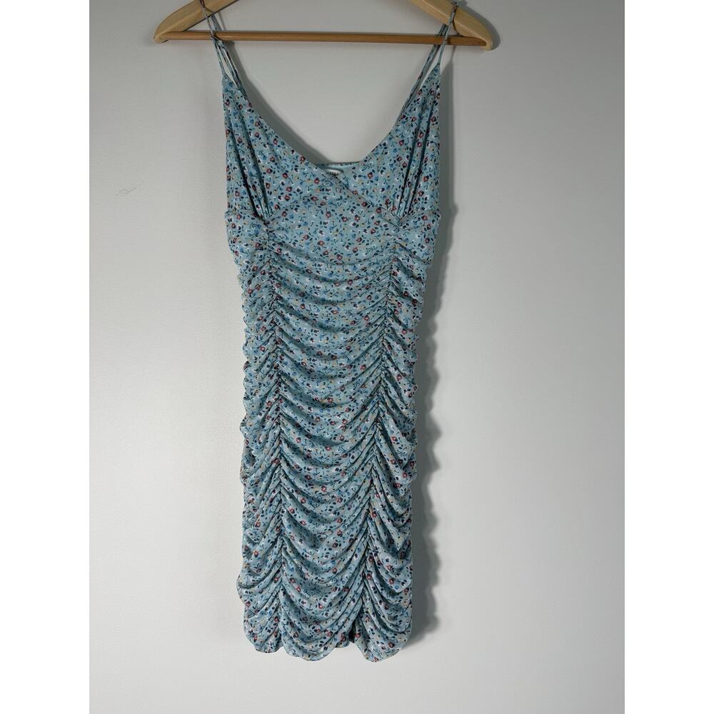 Urban Outfitters Womens Blue Floral Mini Dress Size S Spaghetti Strings Summer
